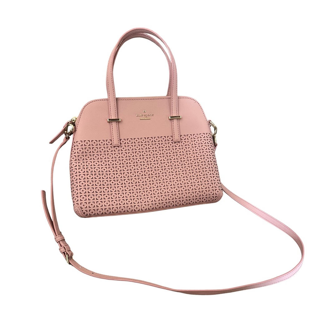 Kate Spade New York Cedar Street Maise Perforated Satchel Pink Bonnet